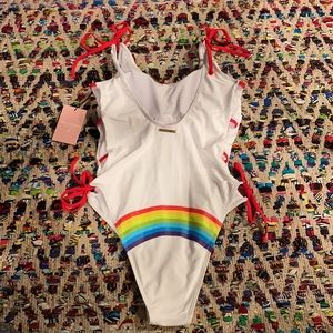 NWT White and Rainbow 🌈 one piece